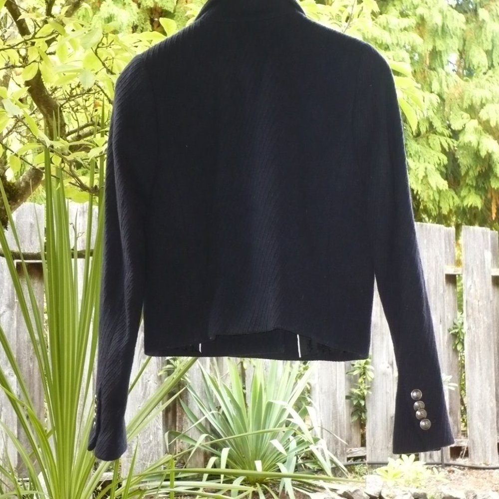NWOT Club Monaco Cropped Heavy Wool Peacoat Navy XS Quiet Luxury - Picture 4 of 13